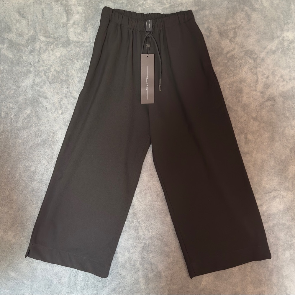 NWT Kozan Amma Pant Wide Leg Black Pants Size 0 XXS Boutique cropped